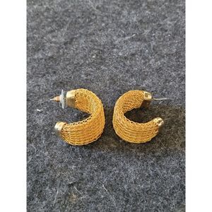 GOLD WEAVE CURLED HOOPS